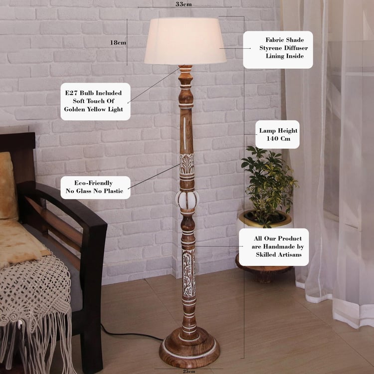 HOMESAKE Wooden Floor Lamp