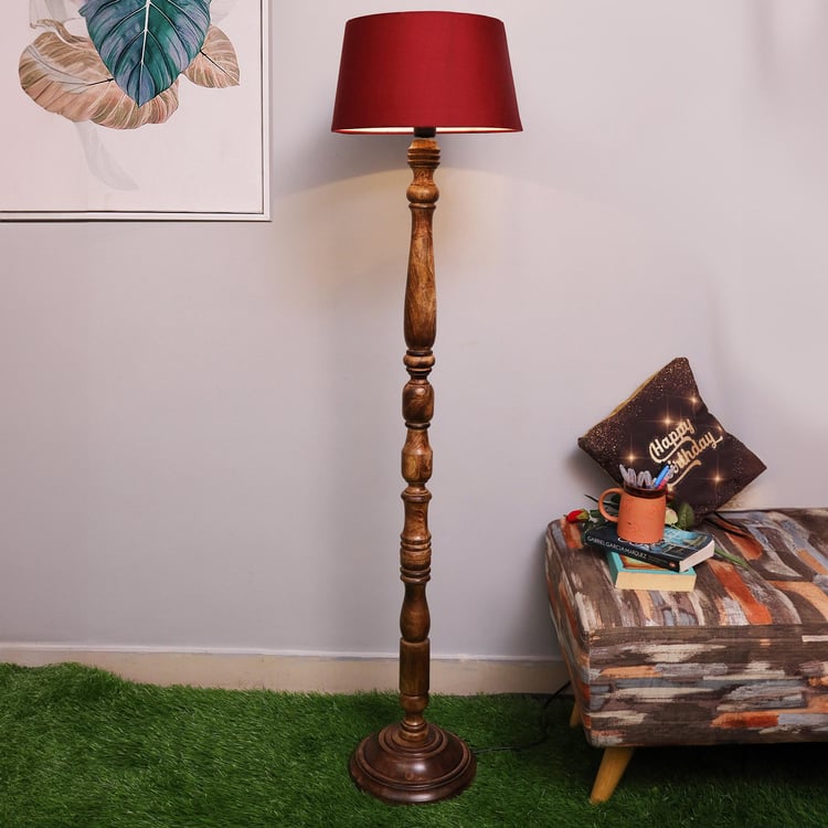 HOMESAKE Wooden Floor Lamp