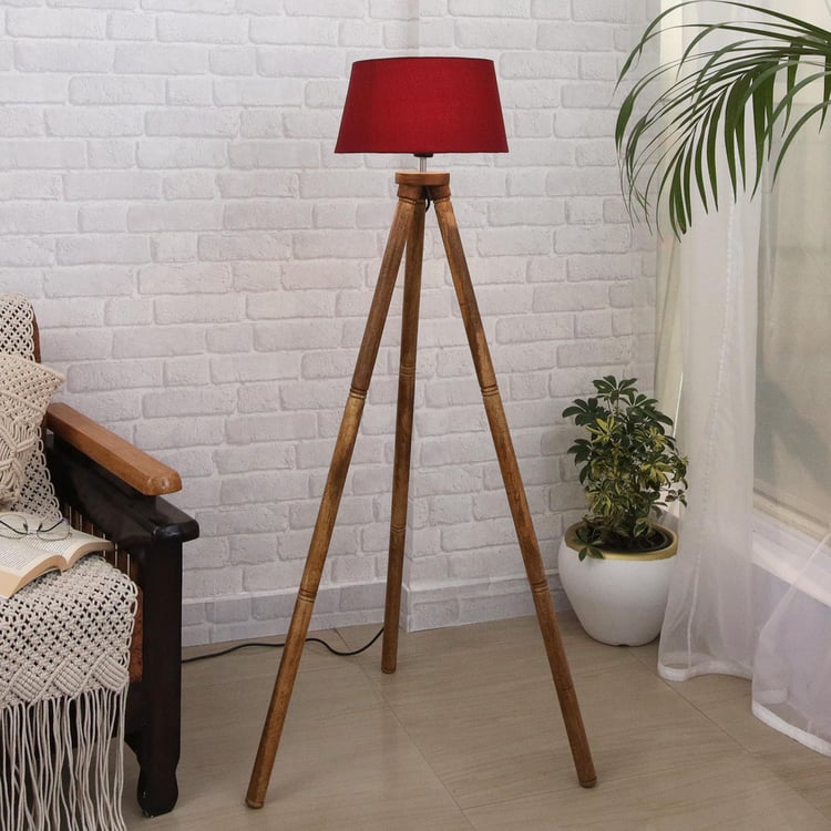 HOMESAKE Wooden Floor Lamp