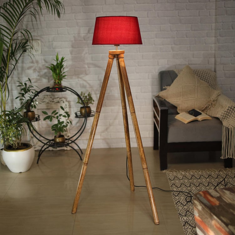 HOMESAKE Wooden Floor Lamp