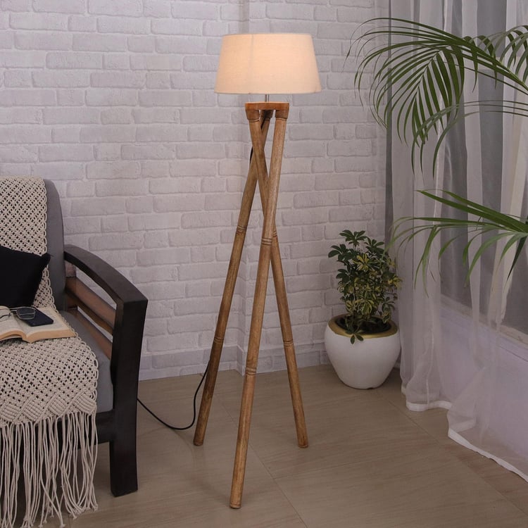 HOMESAKE Wooden Floor Lamp