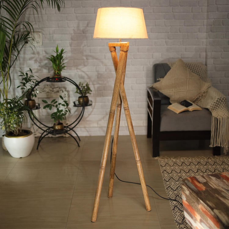 HOMESAKE Wooden Floor Lamp