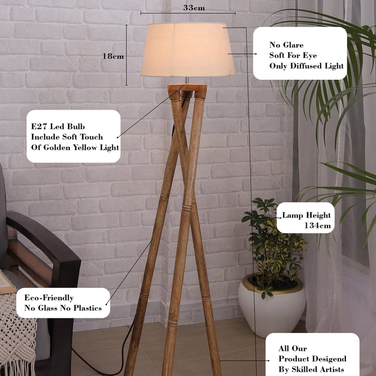 HOMESAKE Wooden Floor Lamp