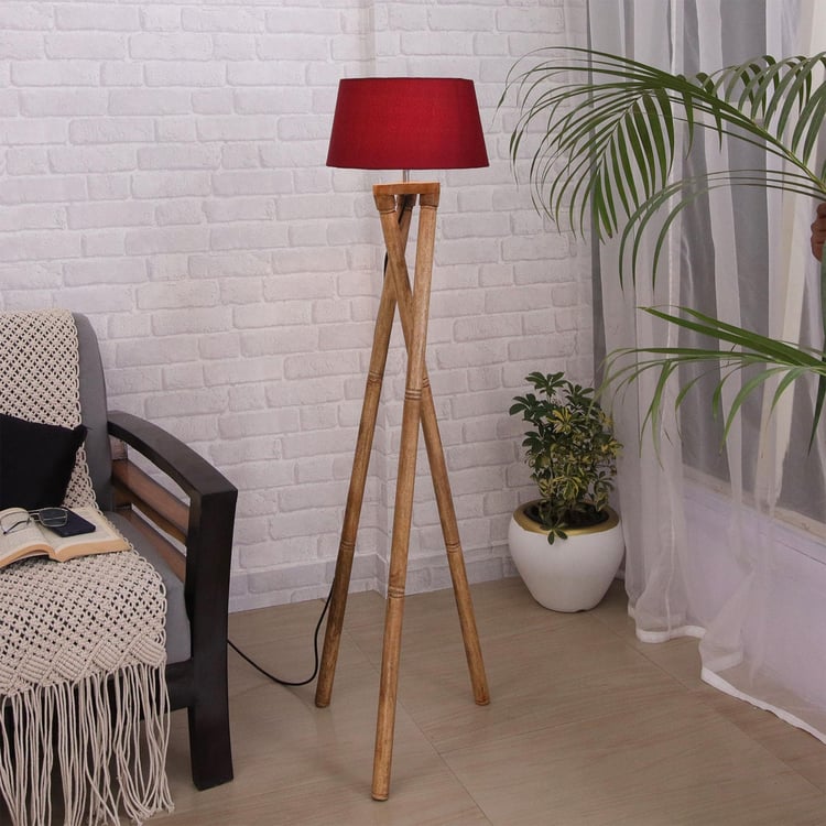 HOMESAKE Wooden Floor Lamp