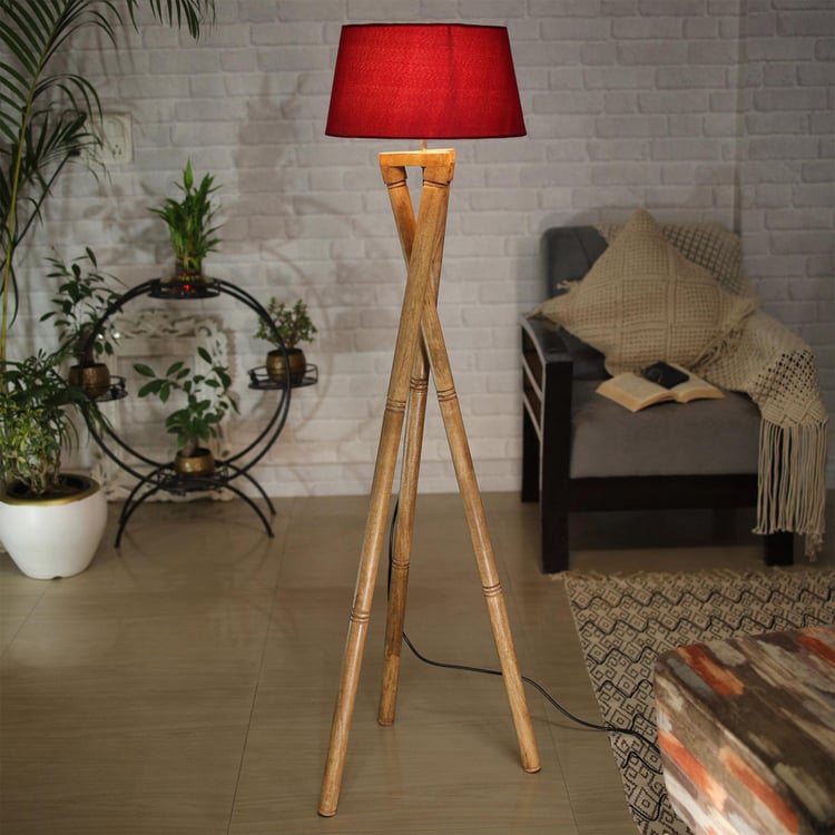 HOMESAKE Wooden Floor Lamp