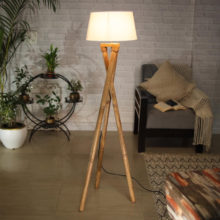 HOMESAKE Wooden Floor Lamp