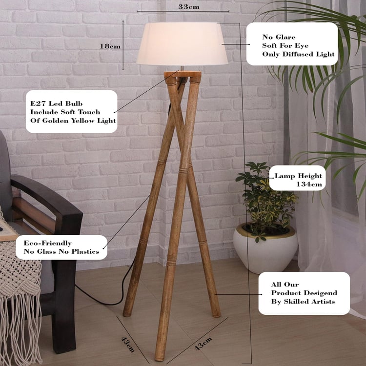 HOMESAKE Wooden Floor Lamp