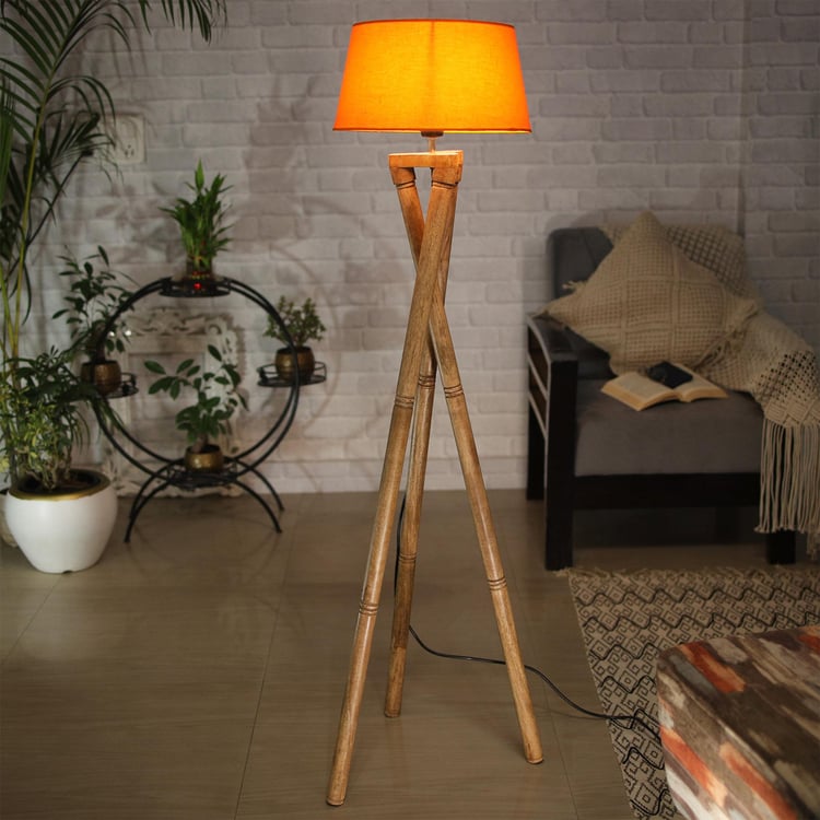 HOMESAKE Wooden Floor Lamp