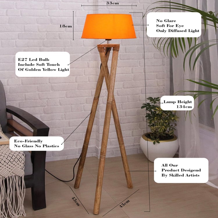 HOMESAKE Wooden Floor Lamp