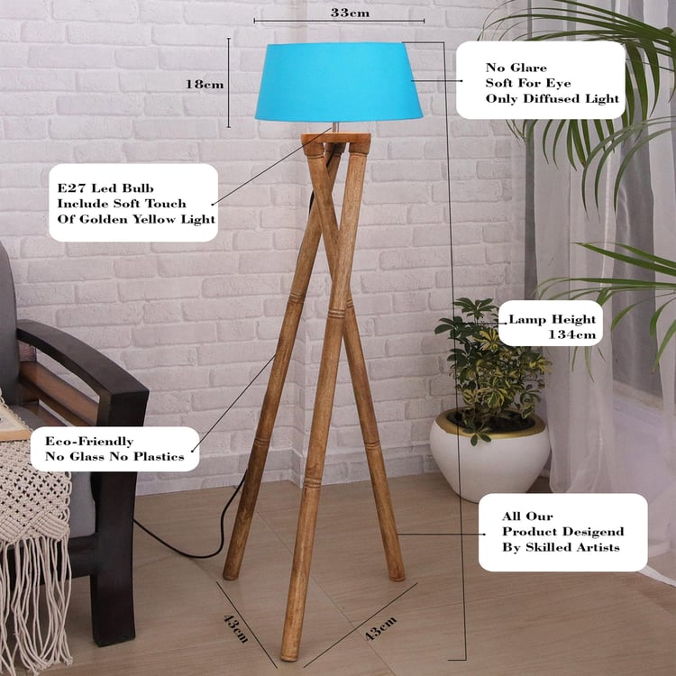 HOMESAKE Wooden Floor Lamp