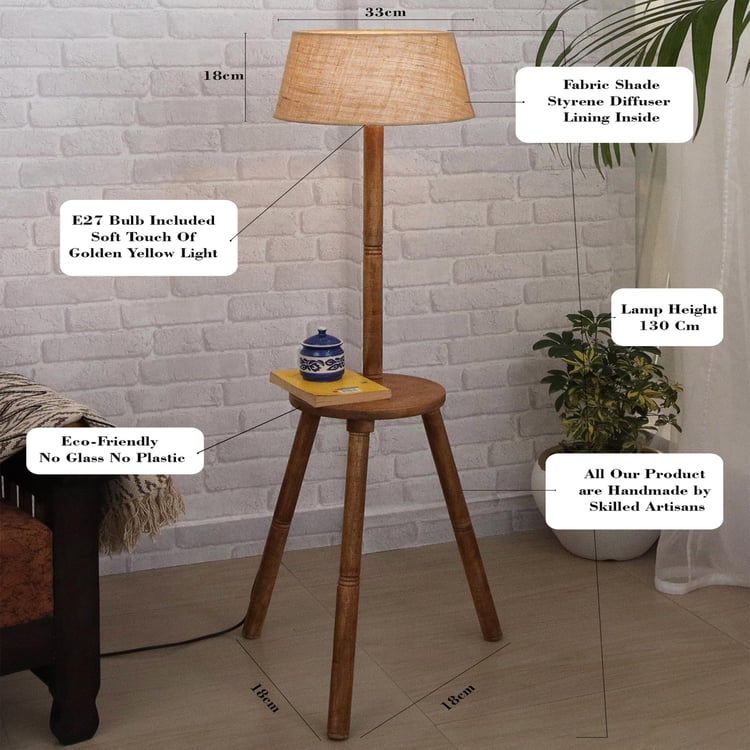 HOMESAKE Wooden Floor Lamp