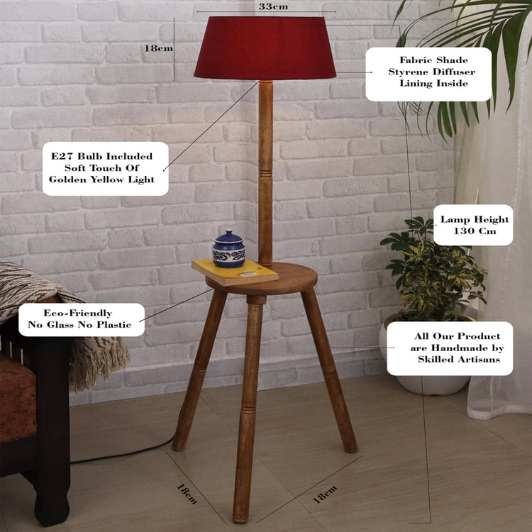 HOMESAKE Wooden Floor Lamp