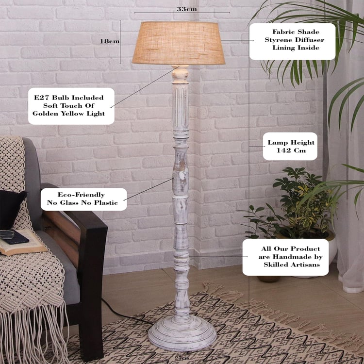 HOMESAKE Wooden Floor Lamp