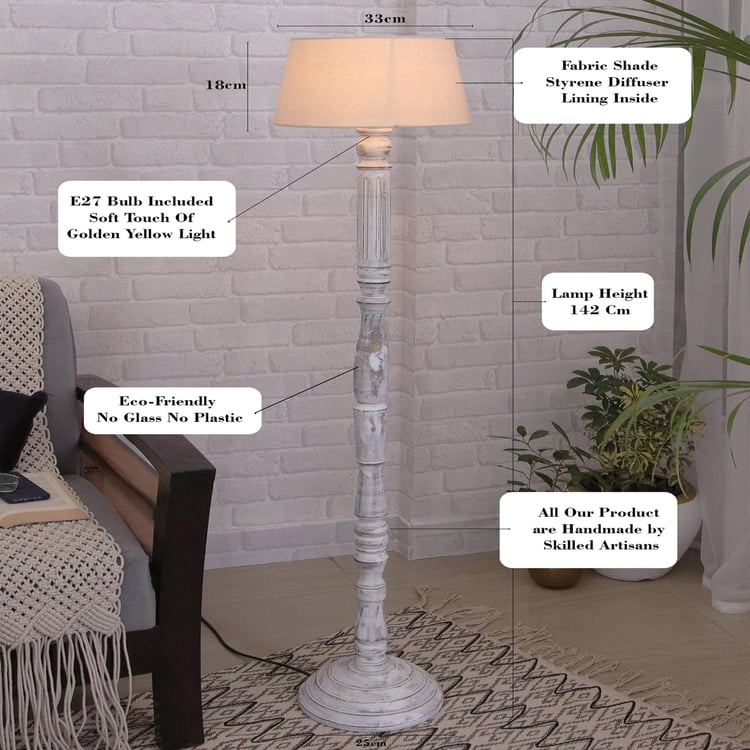 HOMESAKE Wooden Floor Lamp