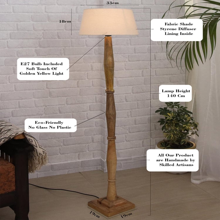 HOMESAKE Wooden Floor Lamp