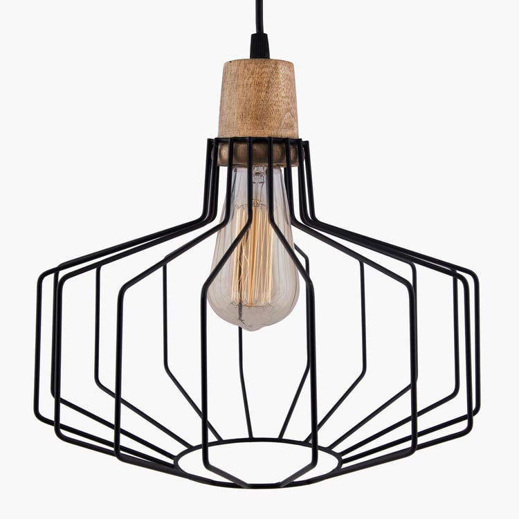 HOMESAKE Metal and Wood Ceiling Lamp