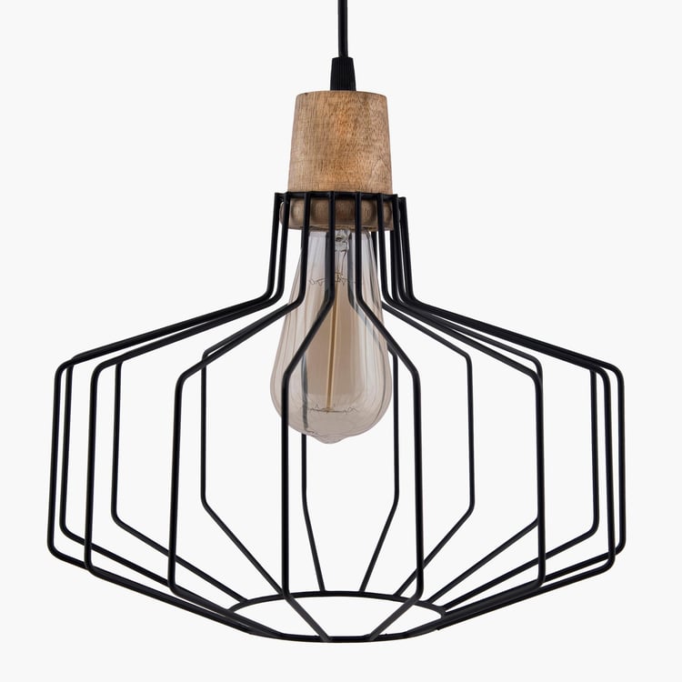 HOMESAKE Metal and Wood Ceiling Lamp