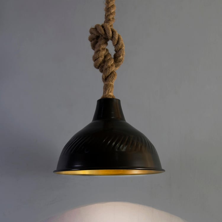 HOMESAKE Metal and Jute Ceiling Lamp