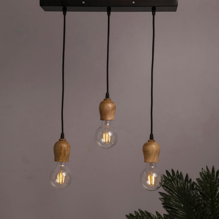 HOMESAKE Mango Wood Cluster Ceiling Lamp