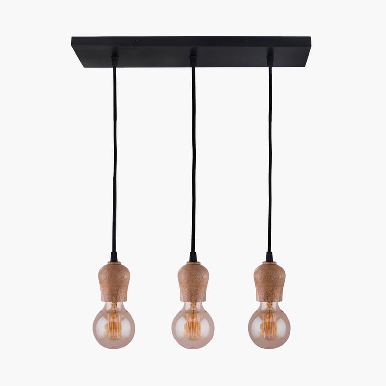 HOMESAKE Mango Wood Cluster Ceiling Lamp