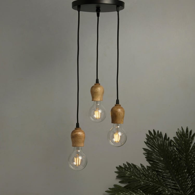 HOMESAKE Mango Wood Cluster Ceiling Lamp