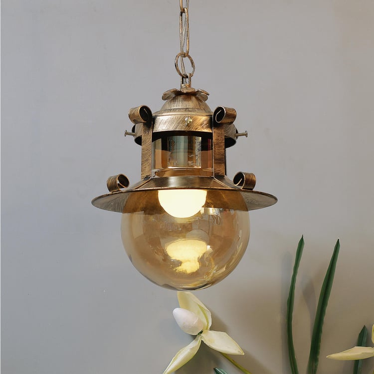 HOMESAKE Metal and Glass Ceiling Lamp