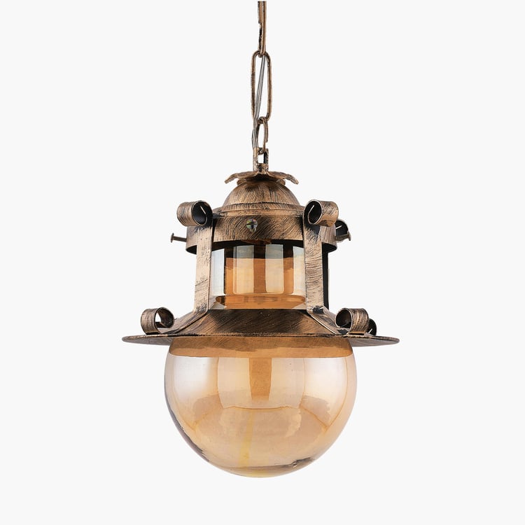 HOMESAKE Metal and Glass Ceiling Lamp