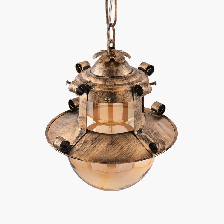 HOMESAKE Metal and Glass Ceiling Lamp