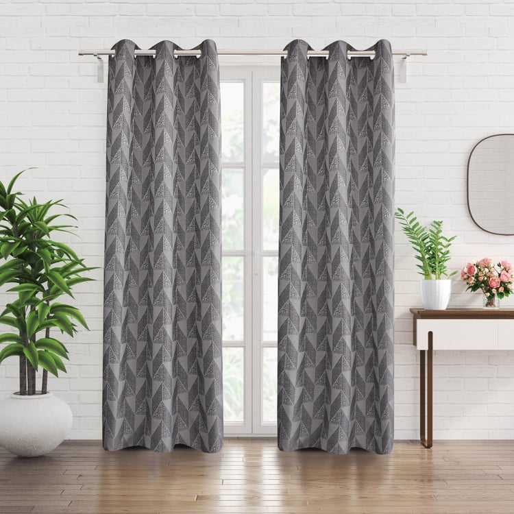 Sketch Set of 2 Jacquard Light Filtering Door Curtains - 7ft