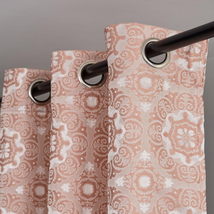 Sketch Patina Set of 2 Jacquard Light Filtering Door Curtains - 7ft