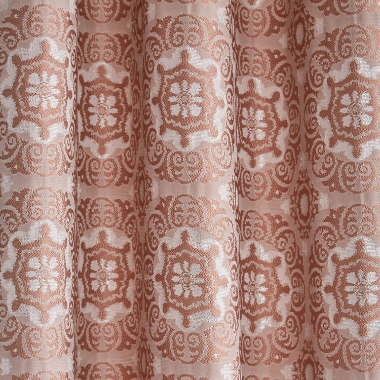 Sketch Patina Set of 2 Jacquard Light Filtering Door Curtains - 7ft