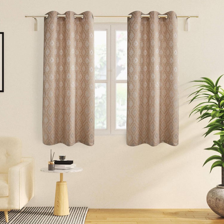 Sketch Eden Set of 2 Jacquard Room Darkening Window Curtains