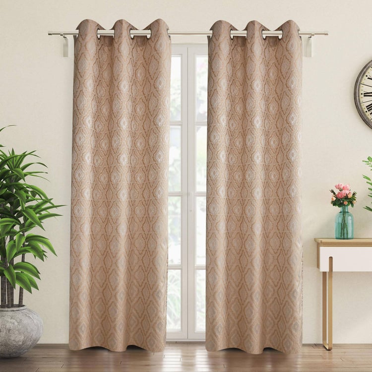 Sketch Hedgegrow Set of 2 Jacquard Light Filtering Door Curtains - 7ft