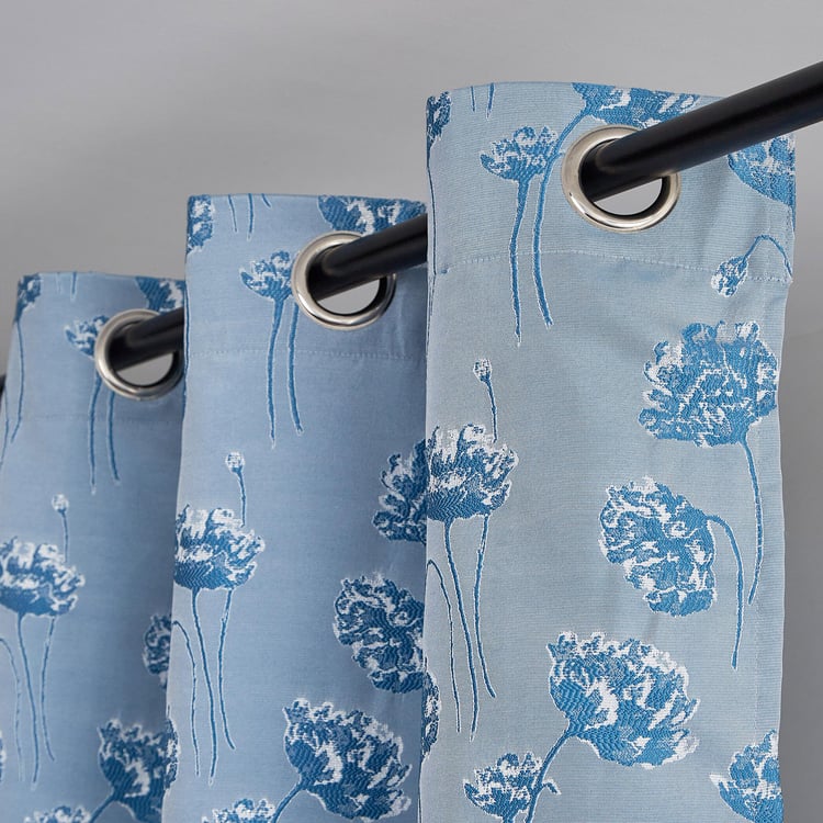 Sketch Patina Set of 2 Jacquard Light Filtering Door Curtains - 7ft