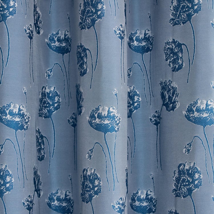 Sketch Patina Set of 2 Jacquard Light Filtering Door Curtains - 7ft