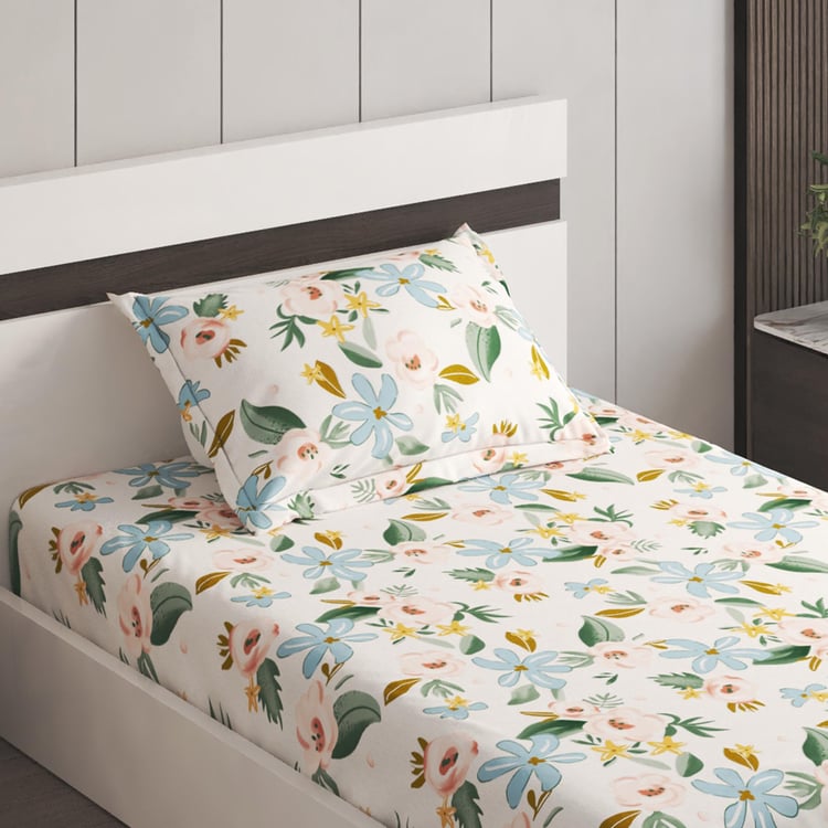 Corsica Elegant Microfibre Floral Print 2Pcs Single Bedsheet Set