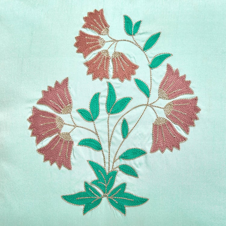 Velour Embroidered Cushion Cover - 40x40cm