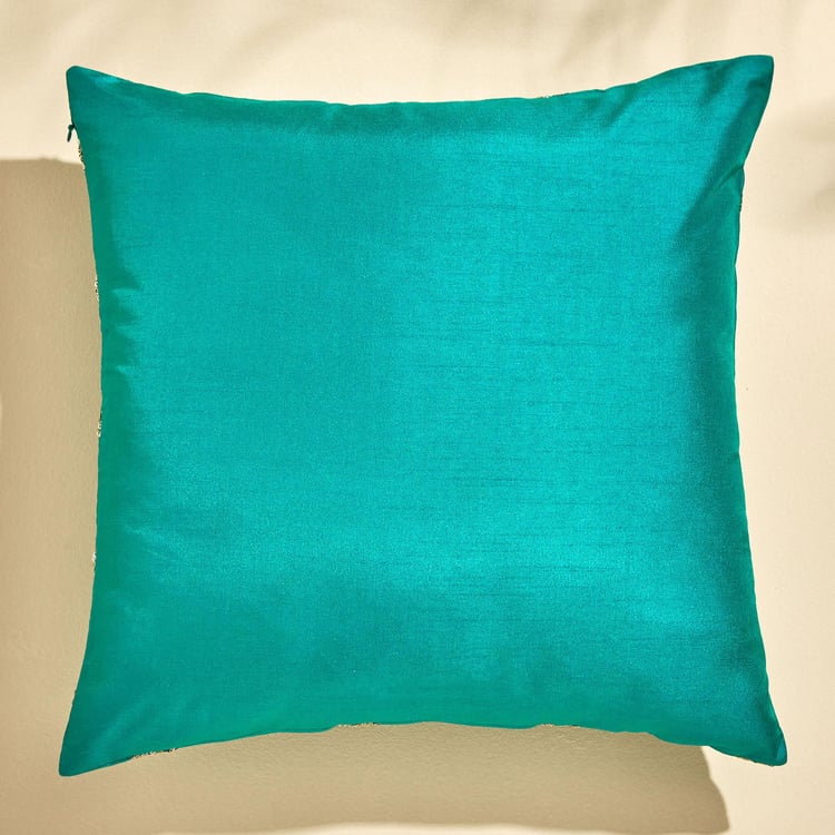 Velour Embroidered Cushion Cover - 40x40cm