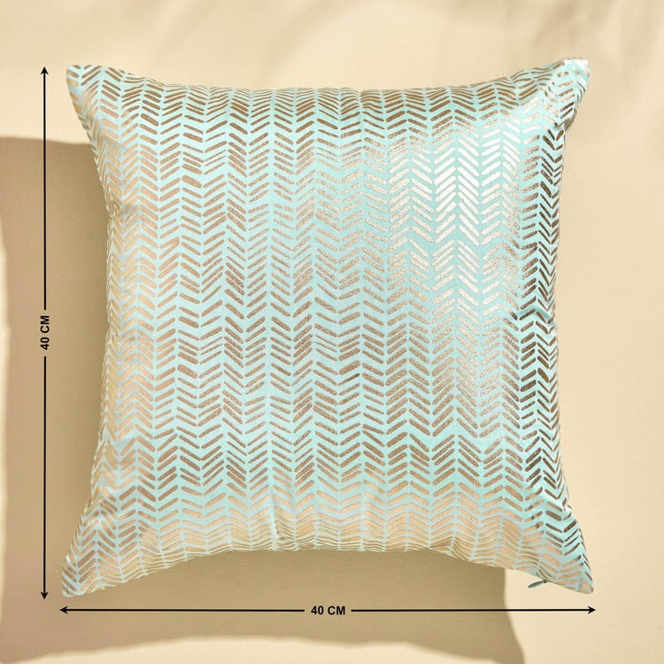 Velour Foil Print Cushion Cover - 40x40cm