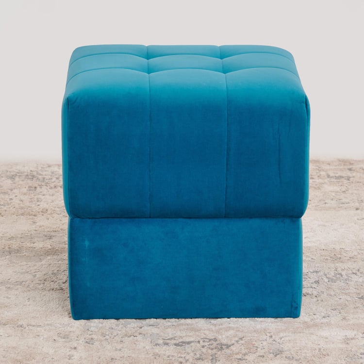 (Refurbished) Velvetica Velvet Ottoman - Teal