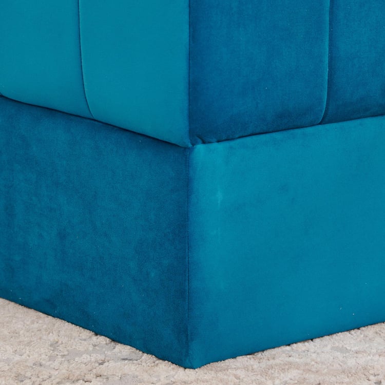 (Refurbished) Velvetica Velvet Ottoman - Teal