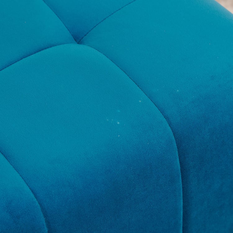 (Refurbished) Velvetica Velvet Ottoman - Teal