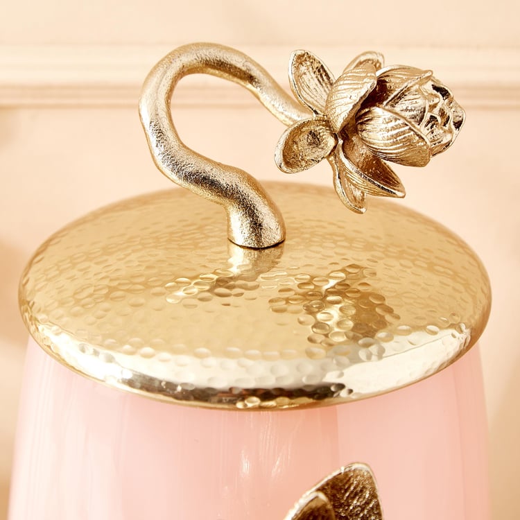 Eternity Vivere Glass Lotus Decorative Canister