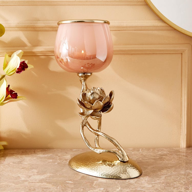 Eternity Vivere Glass Lotus Pedestal Votive Holder