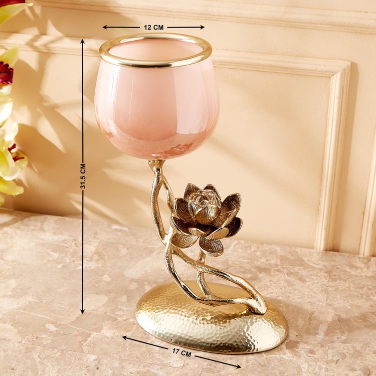 Eternity Vivere Glass Lotus Pedestal Votive Holder