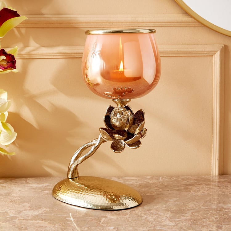 Eternity Vivere Glass Lotus Pedestal Votive Holder