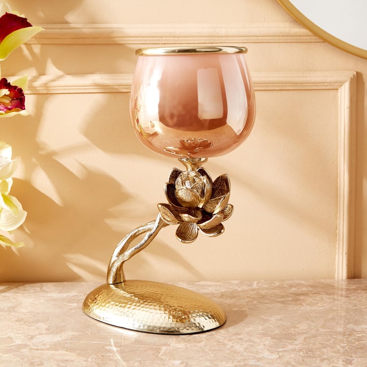 Eternity Vivere Glass Lotus Pedestal Votive Holder