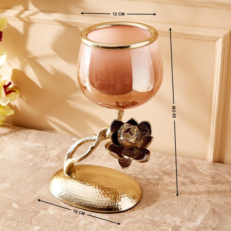 Eternity Vivere Glass Lotus Pedestal Votive Holder