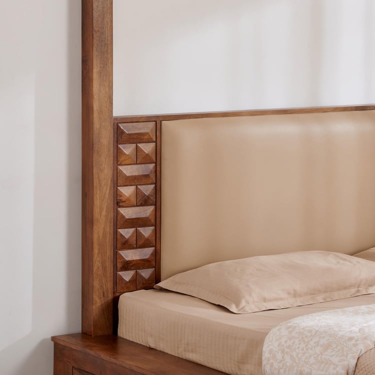 Adana Swaram Mango Wood King Poster Bed - Brown