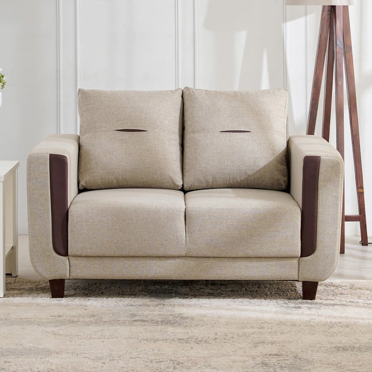 Berry Fabric 2-Seater Sofa - Beige